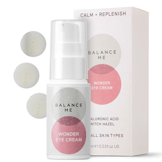 Balance Me Wonder Eye Cream, Dark Circles & Puffy Eyes Treatment with Hyaluronic Acid, Witch Hazel & Cucumber Oil, Anti-Aging, Anti-Wrinkle Eye Cream, (1 x 0.5 fl oz)
