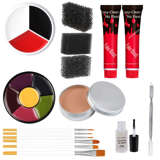 Fake Blood Scar Wax SFX Makeup Kit - Halloween Face Paint Special Effects Kit