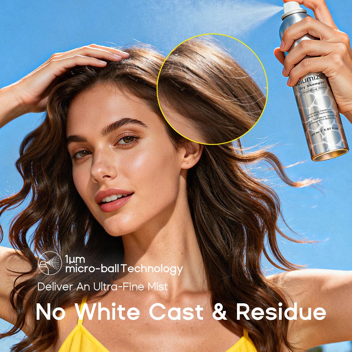 HALOVIDA Dry Shampoo for Women, Dry Shampoo Spray for All Hair Leaves No White Residue, Absorb Oils, Volumizing & Refresh Hair for 72 Hours, 5.07 Fl Oz (Osmanthus Grove)