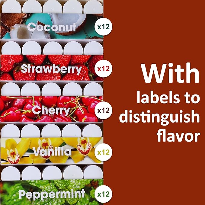 60 Pack Lip Balm Unlabeled, Natural Lip Balm Bulk Blank Tube, Personalized Lip Balms for Party Favors Adults and Bridal Shower Favors or Baby Shower Gifts-5 Flavors