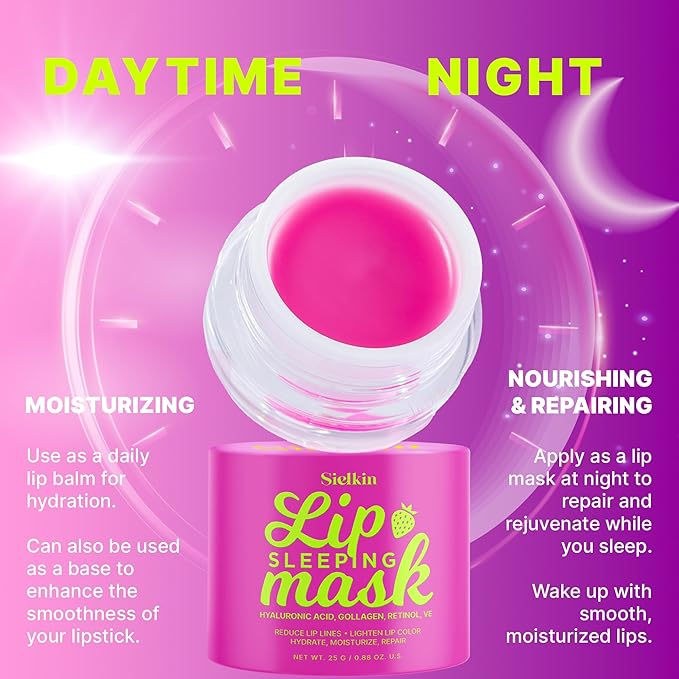 Overnight Lip Mask Lip Butter Balm: 24hrs Hydrating Repair Treatment Lip Sleeping Mask - Hyaluronic Acid/Shea Cocoa Seed Butter/Beeswax/Vitamins for Chapped Dry Lips Care/Moisturizer - Fade Lip Lines