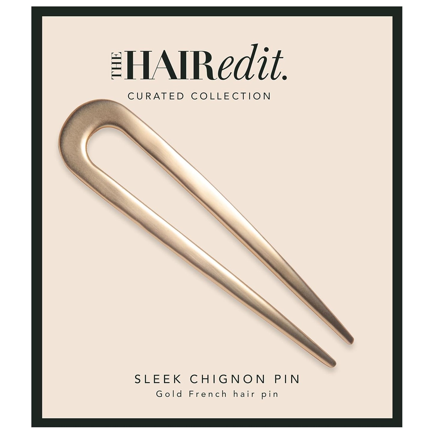 The Hair Edit Sleek Chignon Pin - Large U-shaped French Hair Pin With a Gold Finish