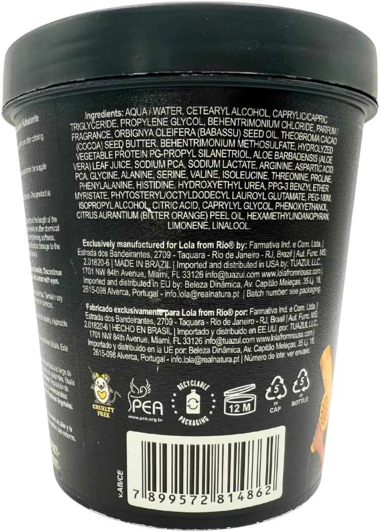 Lola From Rio - Morte Subita - Intensive Treatment Hair Mask For All Types of Dry, Damaged, Frizzy, Chemically Treated Hair 15.87 oz