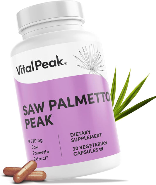 Saw Palmetto Peak 320 mg - Herbal Supplement for Hair Growth and Urinary Health - Vegan, Gluten Free, Dairy Free, Non-GMO - 30 Capsules