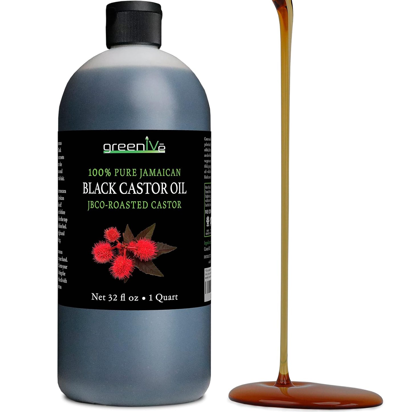 GreenIVe - Jamaican Black Castor Oil - 100% Pure - Exclusively on Amazon (32 Ounce)