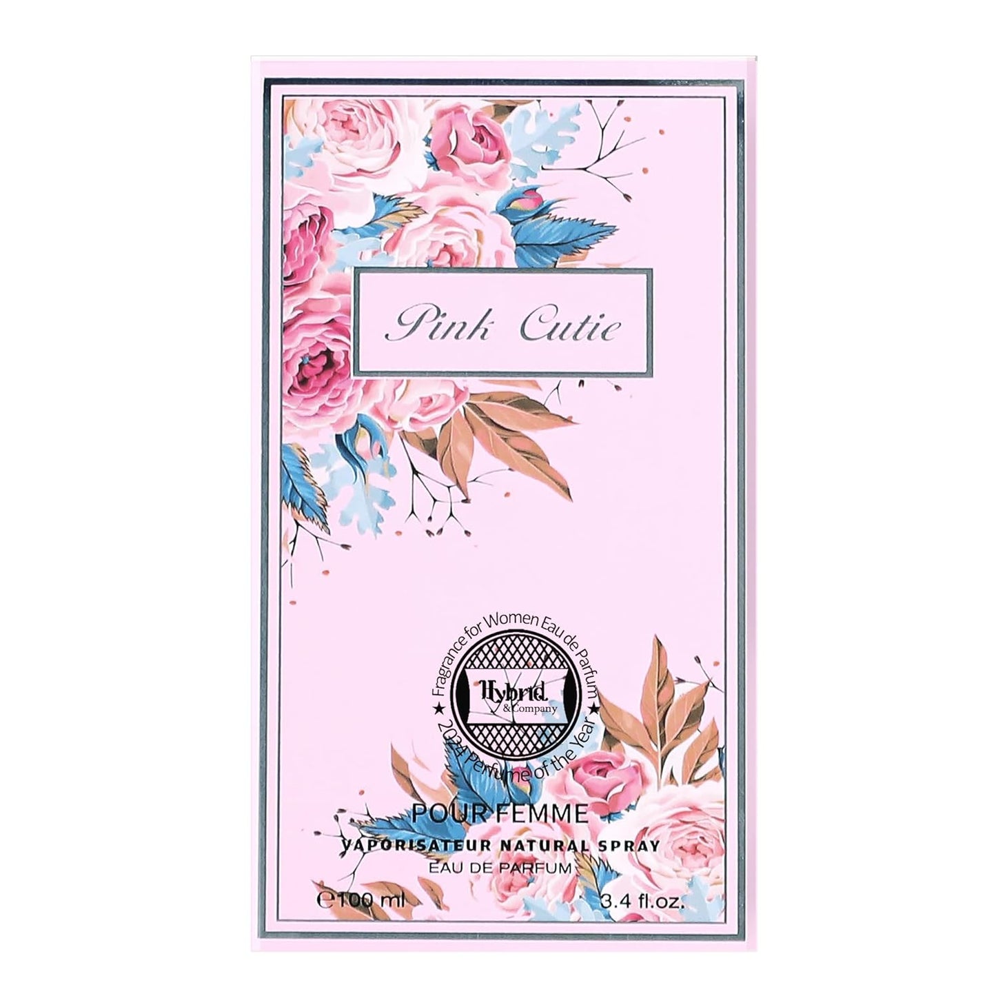 Hybrid & Company Women Pink Cutie Pour Femme Eau De Parfum Vaporisateur Natural Spray 3.4 Fl Oz