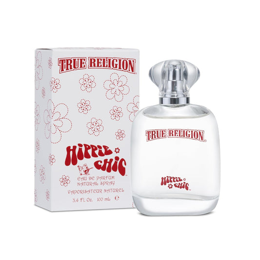 True Religion Hippie Chic Eau De Parfum Spray for Women - Perfume for Women, Fruity Floral Fragrance w/ Jasmine, Sandalwood & Vanilla, EDT, Designer Scent for Her, Long Lasting - 3.4 fl oz (100 mL)