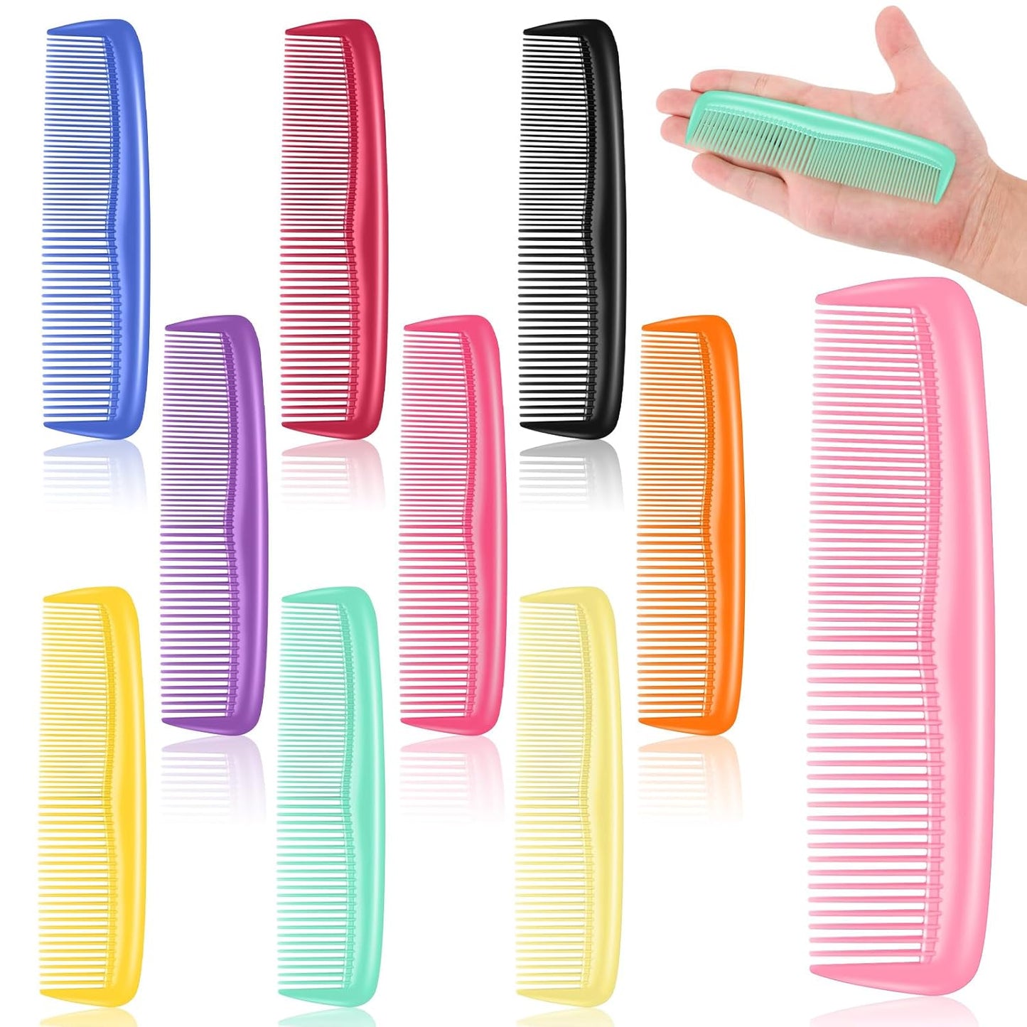 HOFASON 100 Pack Combs Bulk for Women Kids Homeless, Individually Wrapped Plastic Pocket Hair Combs Set Small Bulk Travel Combs for Styling, Homeless, Hotel, Shelter, Nursing Home, Charity, 10 Colors