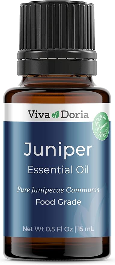 Viva Doria Juniper Essential Oil, 100% Pure, Natural Essential Oil, Undiluted, for Aromatherapy | Food Grade, 15 mL (0.5 Fluid Ounce)