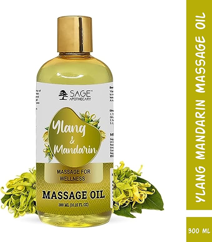 Ylang & Mandarin Massage Oil for Relaxed & Replenished Skin | No Parabens & Sulphates | Cruelty Free & Vegan 300 ml