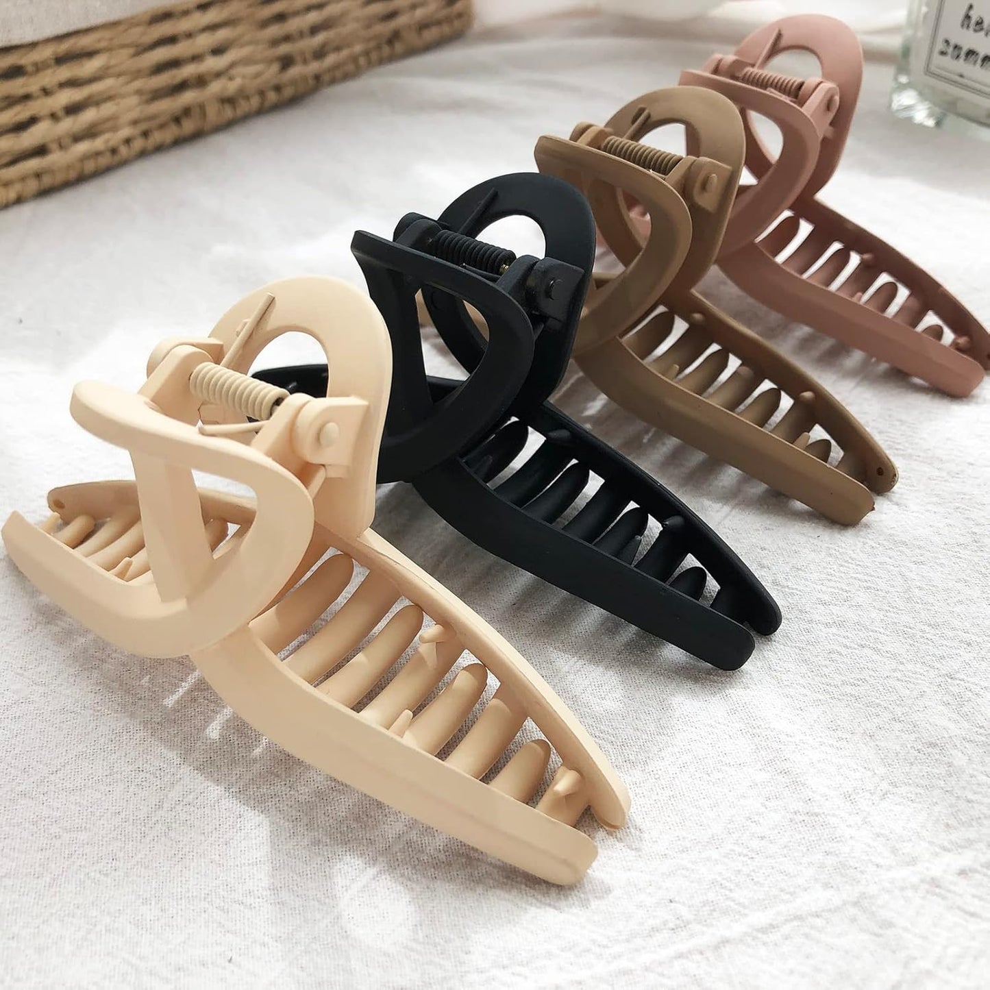 Hair Claw Clips Large 4.3 Inch No Slip Big Matte Glossy Butterfly Clip for Thin Fine, Medium Thick Hair Women, 5 Pack