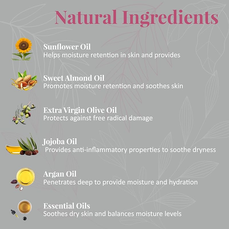 J&L Naturals | Face & Body Oil for Oily, Sensitive, Dry, Combination, Mature, & Dull Skin Types | With Jojoba Oil, Grapeseed Oil, Sunflower Oil, & More (1 Fl Oz (Pack of 5), Hydrate (dry))