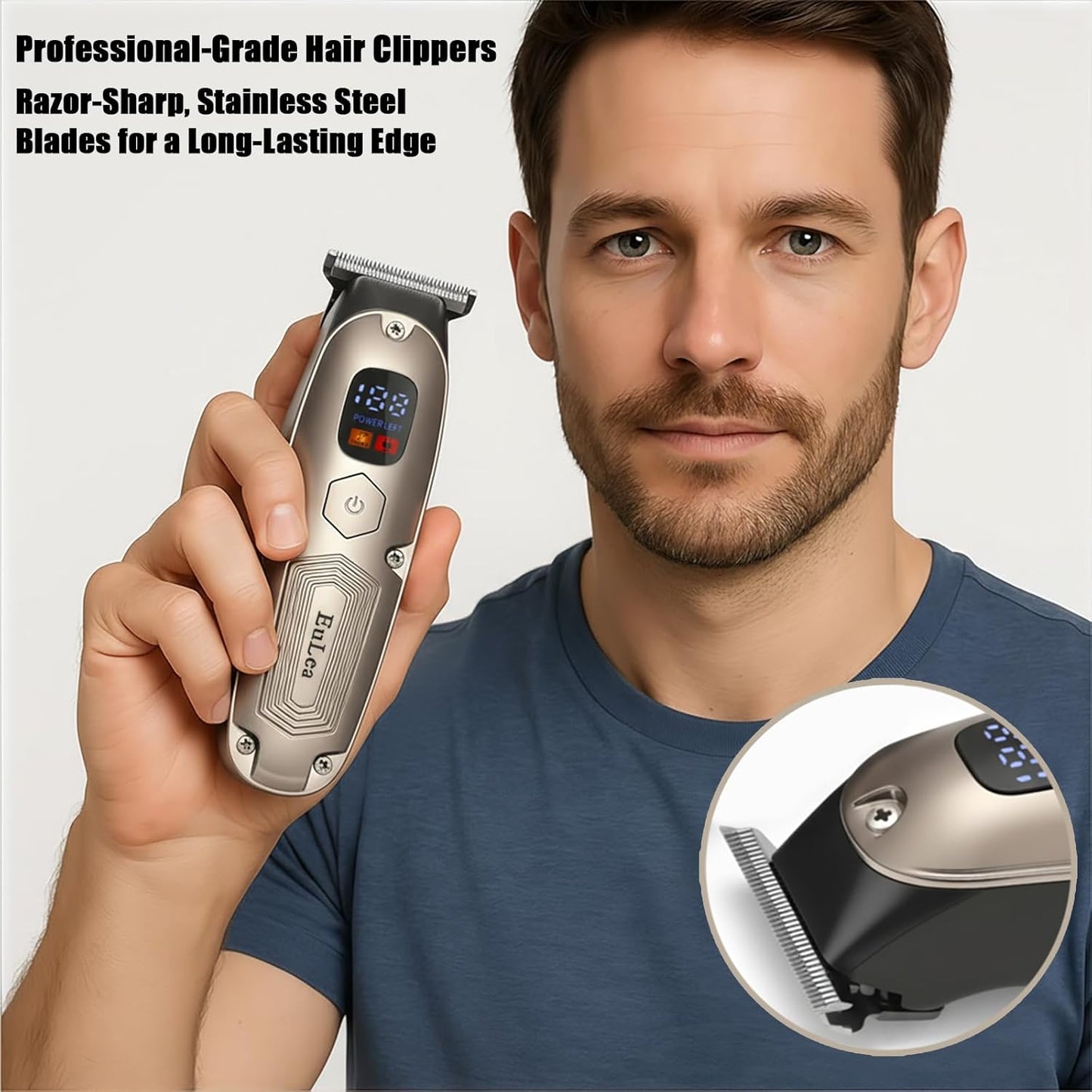 Multifunctional Hair Clipper with LED Screen, Cordless Rechargeable Beard Trimmer, Body Groomer with 10 Accessories for Men Women Home Travel Use