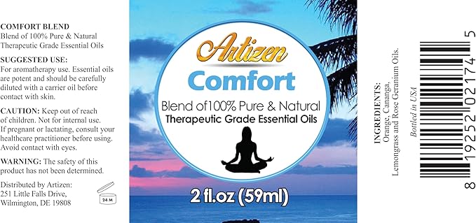 Artizen Comfort Blend Essential Oil (100% Pure & Natural - Undiluted) Therapeutic Grade - Huge 2oz Bottle - Perfect for Aromatherapy, Relaxation, Skin Therapy & More!