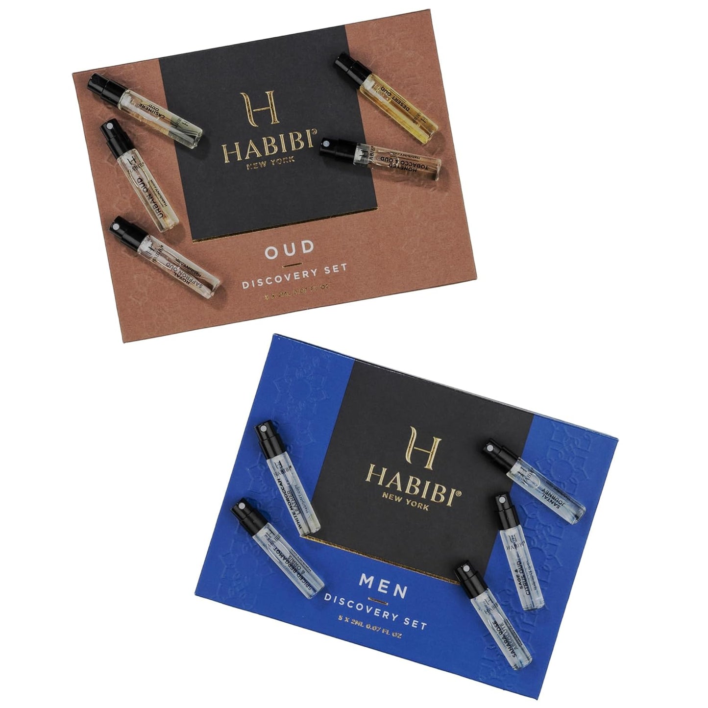 H HABIBI Men's Perfume & Oud Perfume Sample Sets - Cologne for Men, Men's Cologne Sampler,10 Mini Sprays (2 mL Each), Made in USA