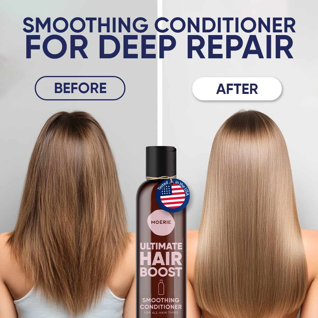 Moerie Ultimate Hair Growth Conditioner – For Longer, Thicker, Fuller Hair - Vegan Friendly Volumizing Hair Products – Paraben & Silicone Free – All Hair Types – Reverse Hair Loss – Triple Set