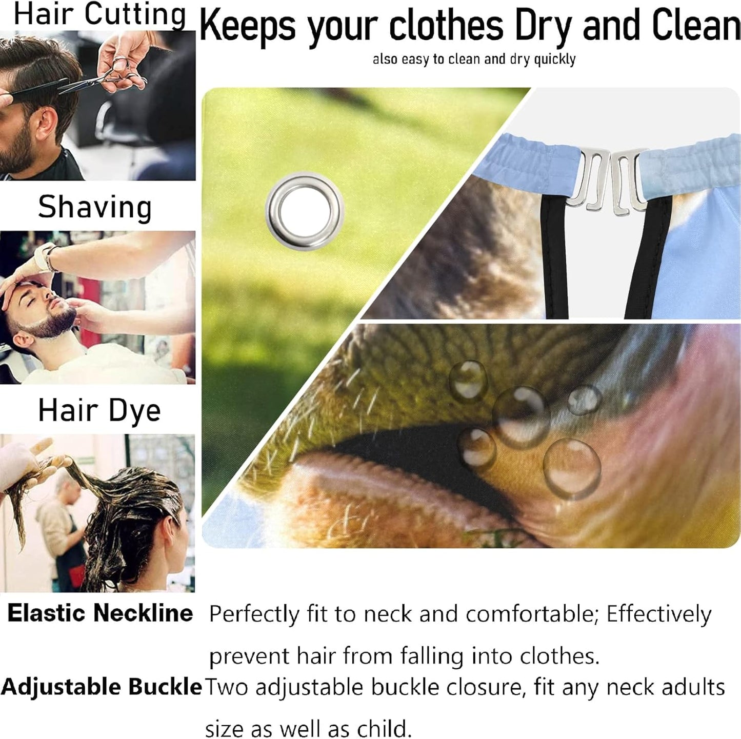 visesunny Professional Barber Cape Polyester Hair Cutting Clippings Catcher Grooming Cape Apron for Shaving Trimming For Men