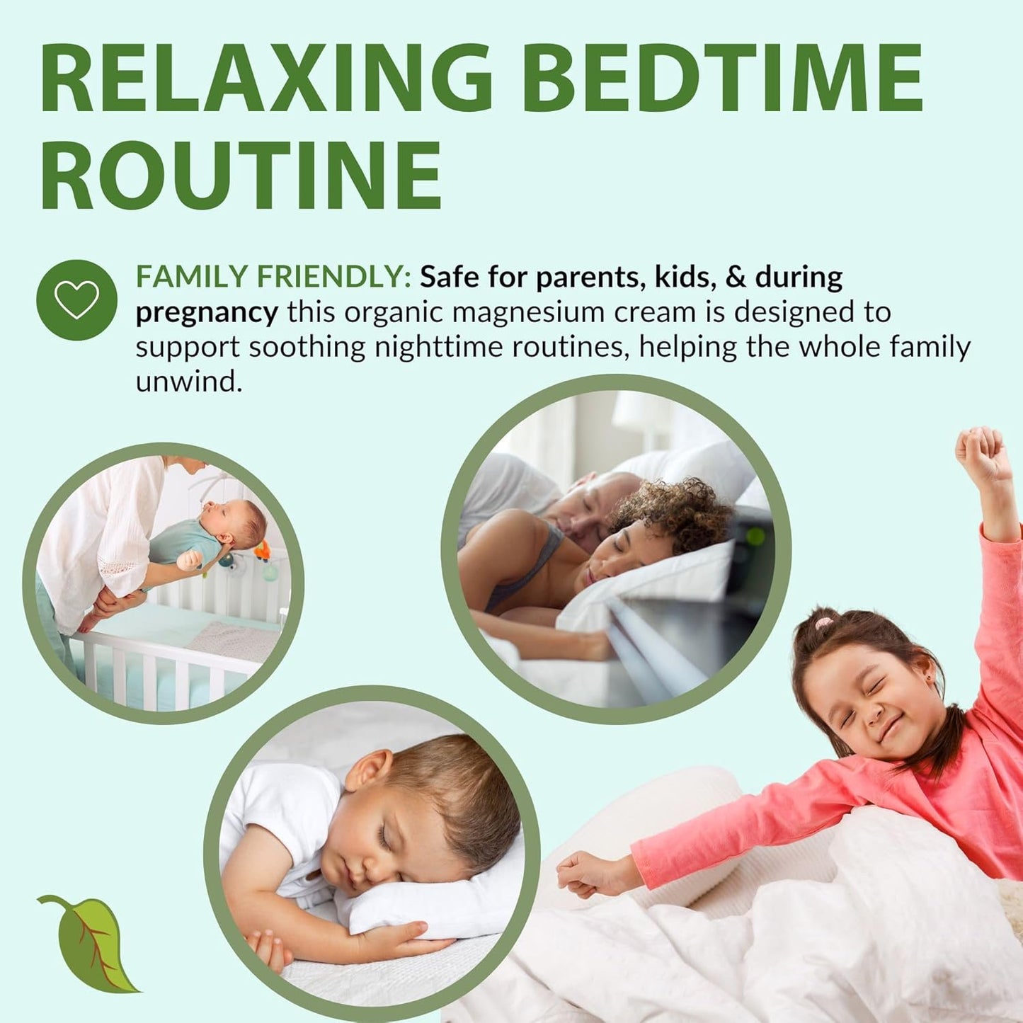 Taspen's Organics Magnesium Unscented Sleep Cream | Natural Nighttime Topical Magnesium for Babies, Toddlers, Kids & Pregnancy | Promotes Relaxation, Deep Sleep & Soothes Muscles (9 oz)