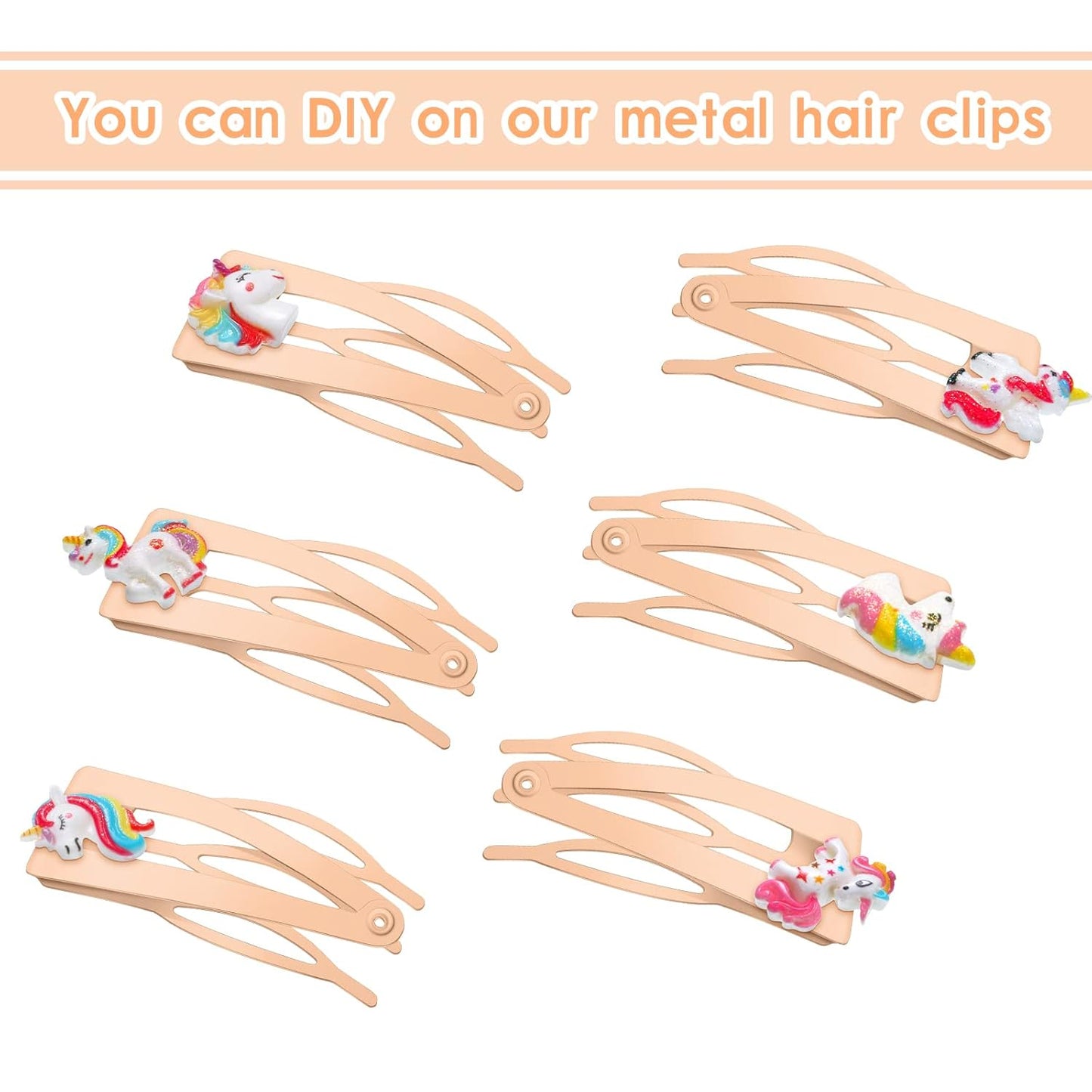 Chinco 24 Pcs Double Grip Hair Clips Metal Snap Clips Women Barrettes for Hair Making, Salon Supplies(Cream,2 Inch)