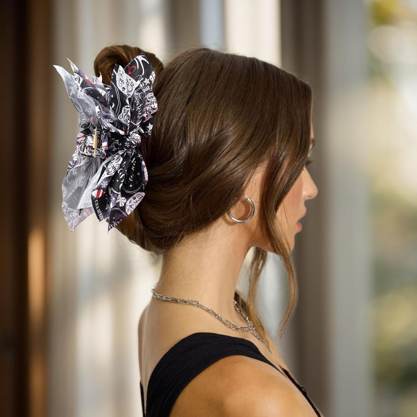 Bow Hair Clips Black Green Red 3PCS Big Bows for Women Butterfly for Styling Large Clips for Thick Hair for Girls Accessories for Women