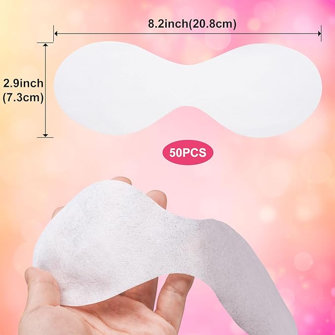 50 Sheets Disposable Eye Masks Non Woven, Cotton Paper Facial Eye Covers, DIY Clear Spa Cosmetic Paper Sheets for Skincare Wrap Moisture Retention