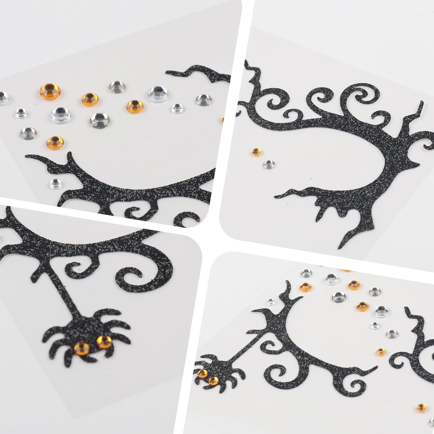 Halloween Face Tattoo Stickers Spider Animal Face Gems Stickers Decals Makeup Accessories