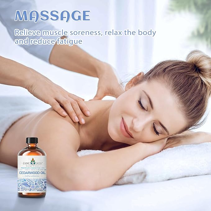 EVOKE OCCU Cedarwood Essential Oil for Air Freshening, Hair Care, Add to Spray Diffuser Conditioner - 4 Fl Oz