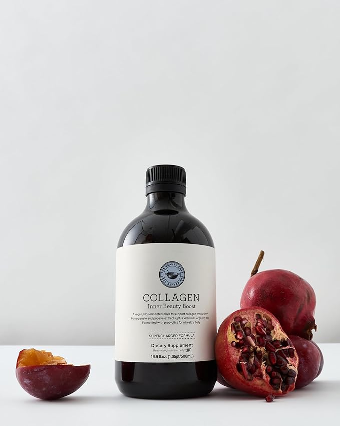 The Beauty Chef Collagen Inner Beauty Boost – Liquid Collagen Supplement, Vitamin C for Skin Firmness & Gut Health, Bio-Fermented, Vegan-Friendly, Wild Berry Flavour, 16.9 fl. oz / 500ml