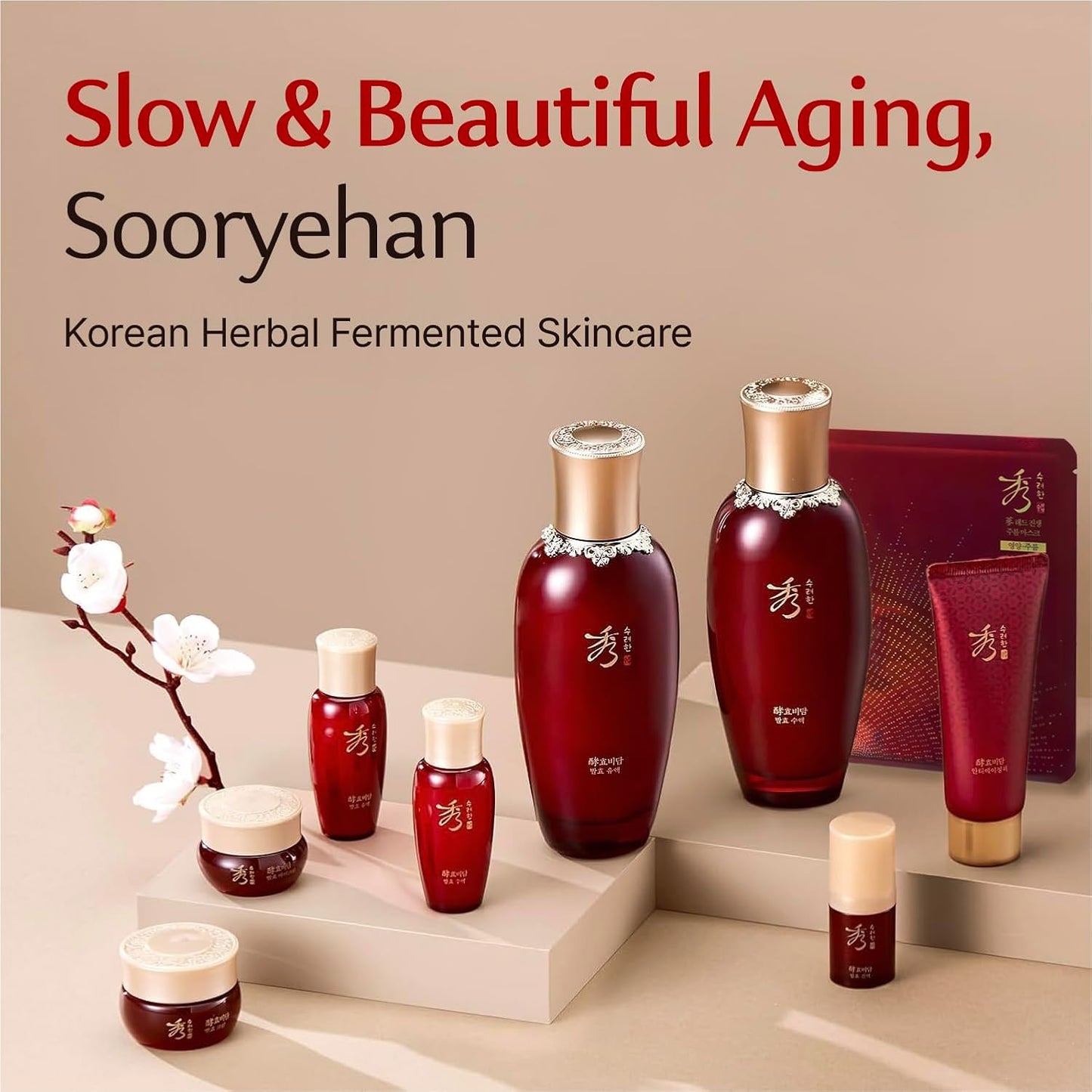 Sooryehan Hyobidam Fermented Bundle Gift Set (14fl oz) - Hyobidam Korean Skin Care Gift Set with Toner, Emulsion, Essence, Cream, Eye Cream, Mask & Foam,. Wild Ginseng Anti-Aging Hydration & Firming.