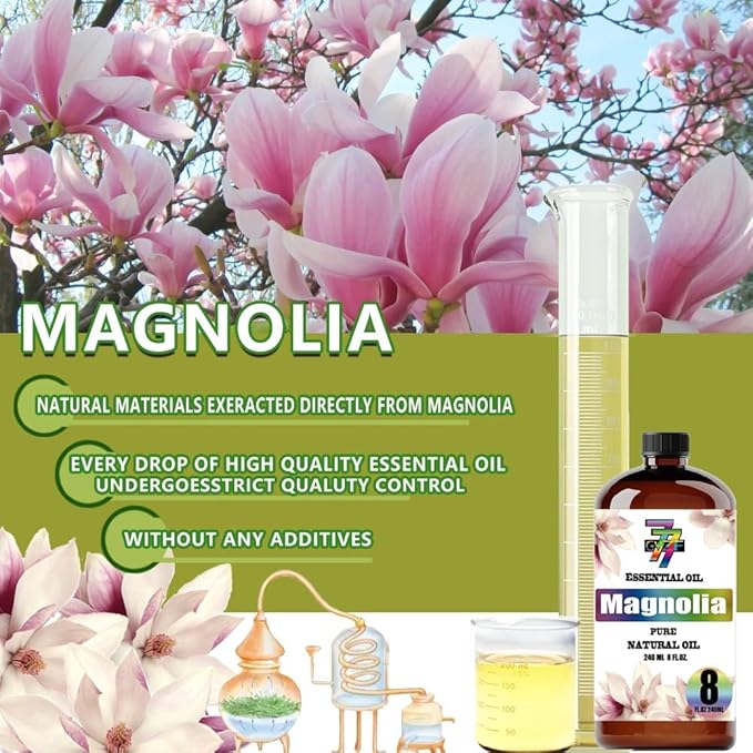 Magnolia Essential Oil (8 oz/240 ml) - Magnolia Oils Used in diffusers, humidifiers, Home Baths, Cleaning Products, Yoga, DIY Soaps and DIY Scented Candles