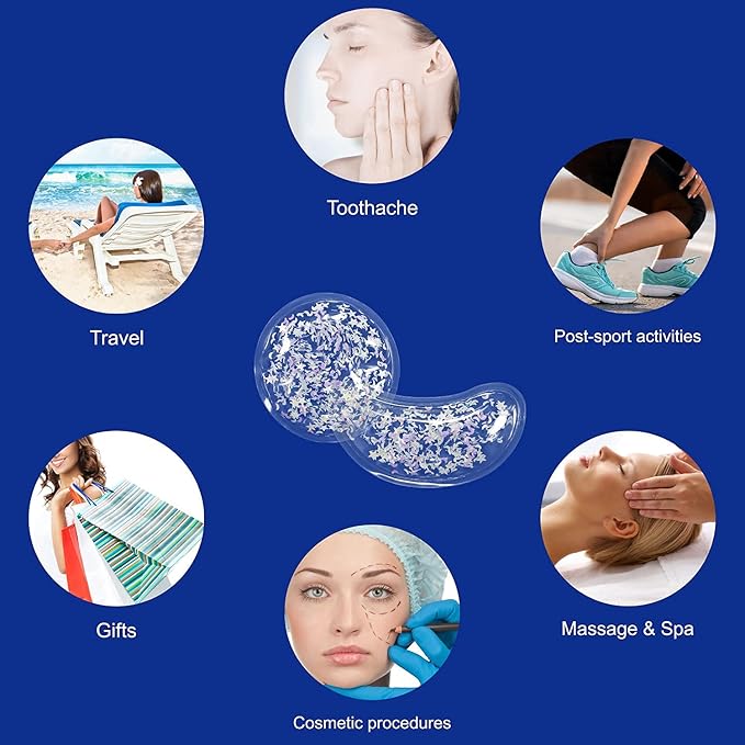 Gel Ice Pack Reusable Cooling Pads and Under Eye Patches, Hot & Cold Eye Treatment Pack for Redness and Pain Relief