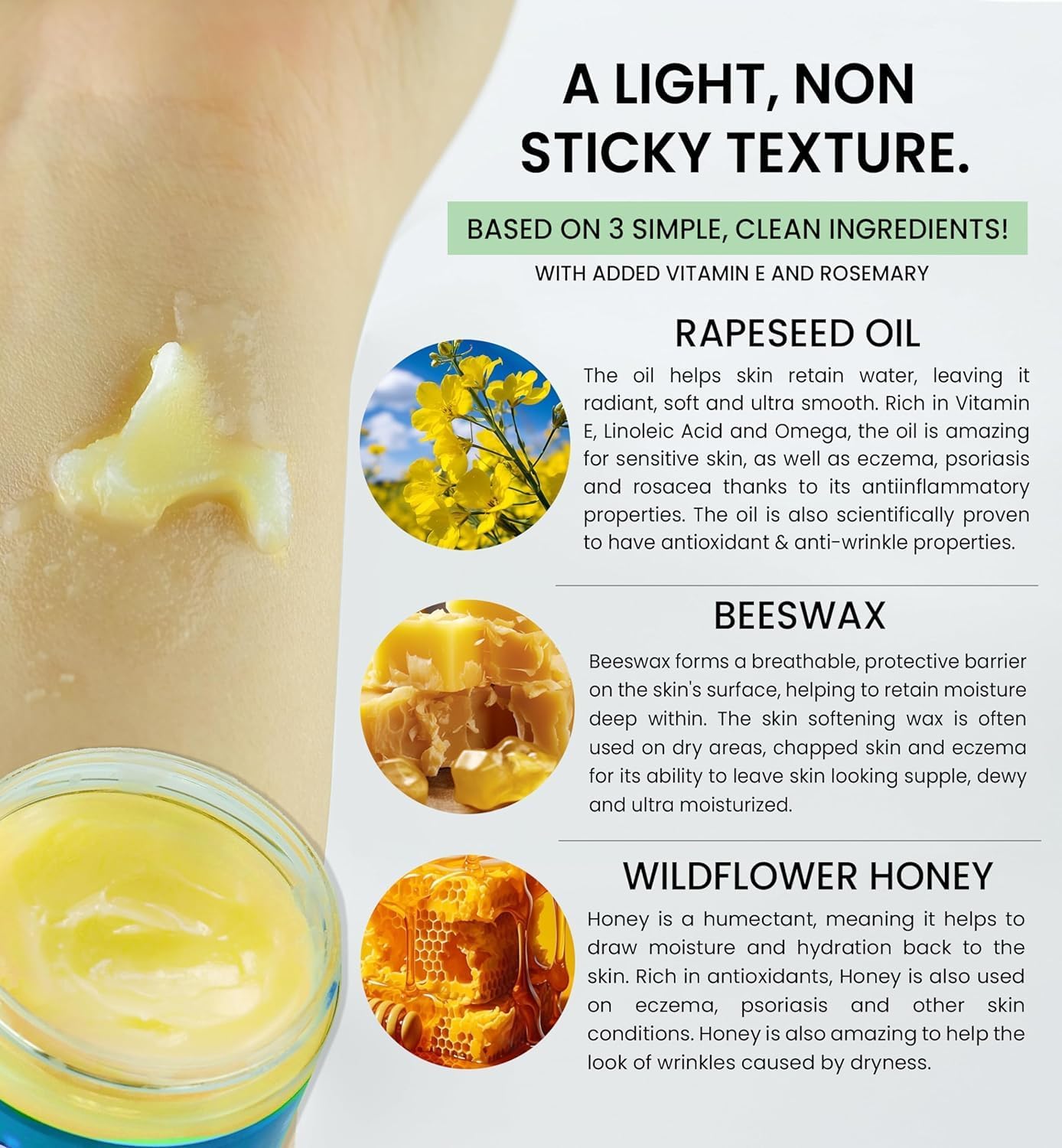 Beesalene Original Unpetroleum - 100% Natural & Hypoallergenic Alternative to Petroleum Jelly - Lips, Hands, Baby, Makeup Remover and More (4 Ounce)