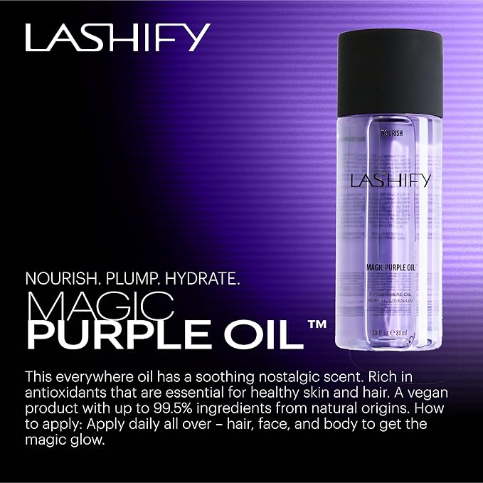 Lashify Magic Purple Oil for Face, Hair and Body - Head to Toe Body Oil