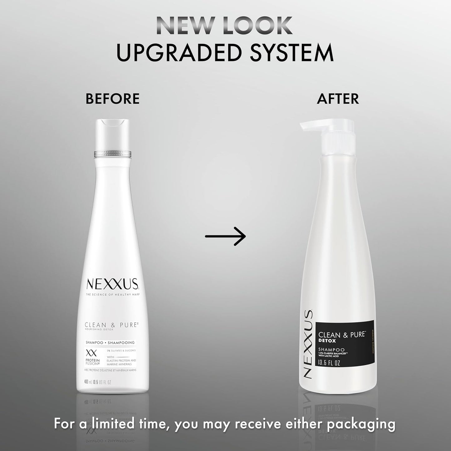 Nexxus Clean and Pure Clarifying Shampoo With ProteinFusion, For Nourished Hair Paraben-Free 13.5 oz