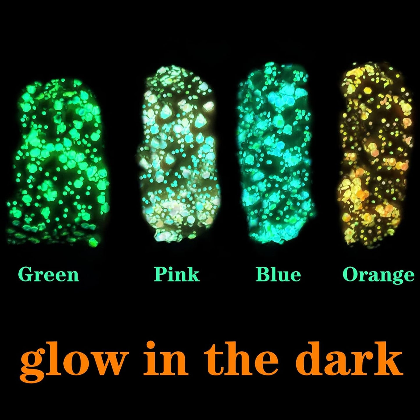 MEICOLY Glow in The Dark Body Face Glitter Gel,Luminous Halloween Sequins Chunky Glitter, Self-Adhesive Neon UV Blacklight Glitter for Body Face Hair Festival Sparkling Body Glitter for Women,Blue