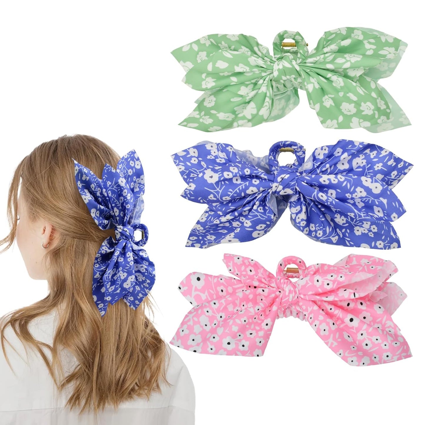 Bow Claw Clips Bow Hair Clips 3PC Big Hair Bows for Women Butterfly Styling Large Hair Clips for Thick Hair for Girls Hair Accessories for Teen
