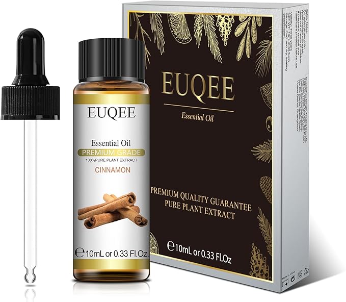 Cinnamon Essential Oil(0.33 oz/10 ml), Premium Cinnamon Oil Pure Essential Oil, Great for Humidifier, Diffusers, Candle Making
