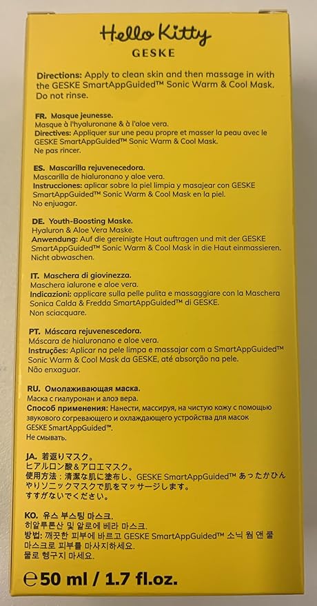 x Hello Kitty | Youth-boosting Mask | Simply apply with the GESKE Sonic Warm and Cool Mask | Anti-Aging Masks | Moisturizing face masks for women and men | Vegan formula without animal testing