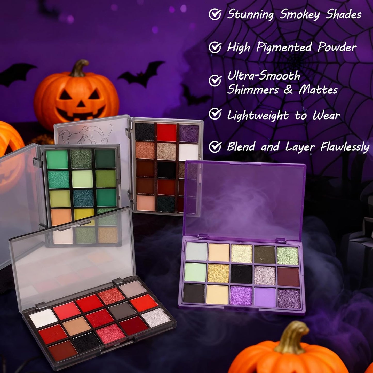 Erinde Warm Neutral Smokey Eyeshadow Palette, 15 Colors Matte Shimmer Metallic, Brown Terracotta Champagne Black White Red, High-Pigment Blendable Eye Shadow for Daily Wear, Parties & Halloween