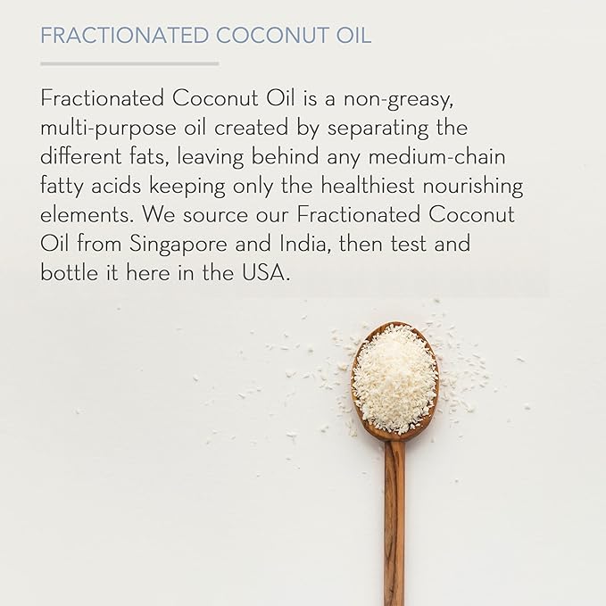Pure Body Naturals Organic Fractionated Coconut Oil for Skin and Hair, 4 fl oz - Liquid Carrier Oil for Diluting Essential Oils, Hair Growth & Skin Moisturizer
