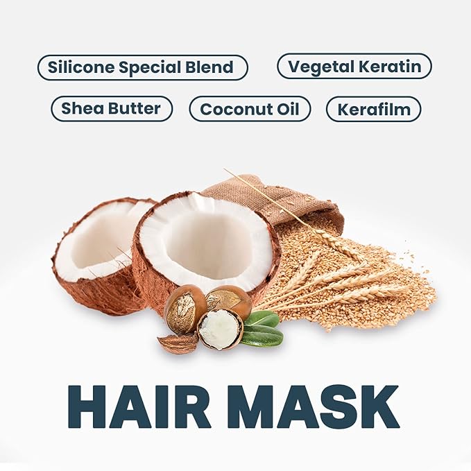 agilise - Dreamy Curls Hair Mask - Curl Hydrating Masks for Wavy and Coily Hair Care - VEGAN, Vegetal Keratin, Argan & Coconut Oil, Shea Butter - 17.6fl.oz/500g