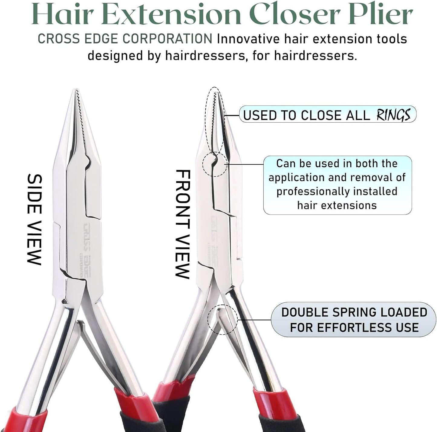 Hair Extension Tools Microlink Bead Remover Plier for Hair Extensions Removal Micro Ring Beads Opener 5.5 Inch Pliers Comfortable Grip Handles