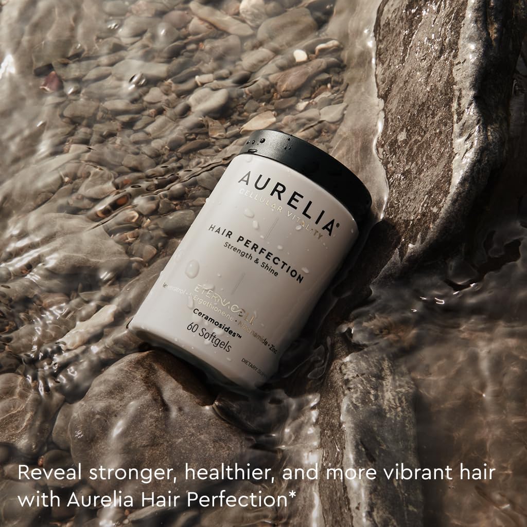 AURELIA Hair Perfection | Advanced Cellular Anti-Aging Supplement | Support Hair Growth | with Zinc, Resveratrol, Niacinamide, Ergothioneine & Ceramosides