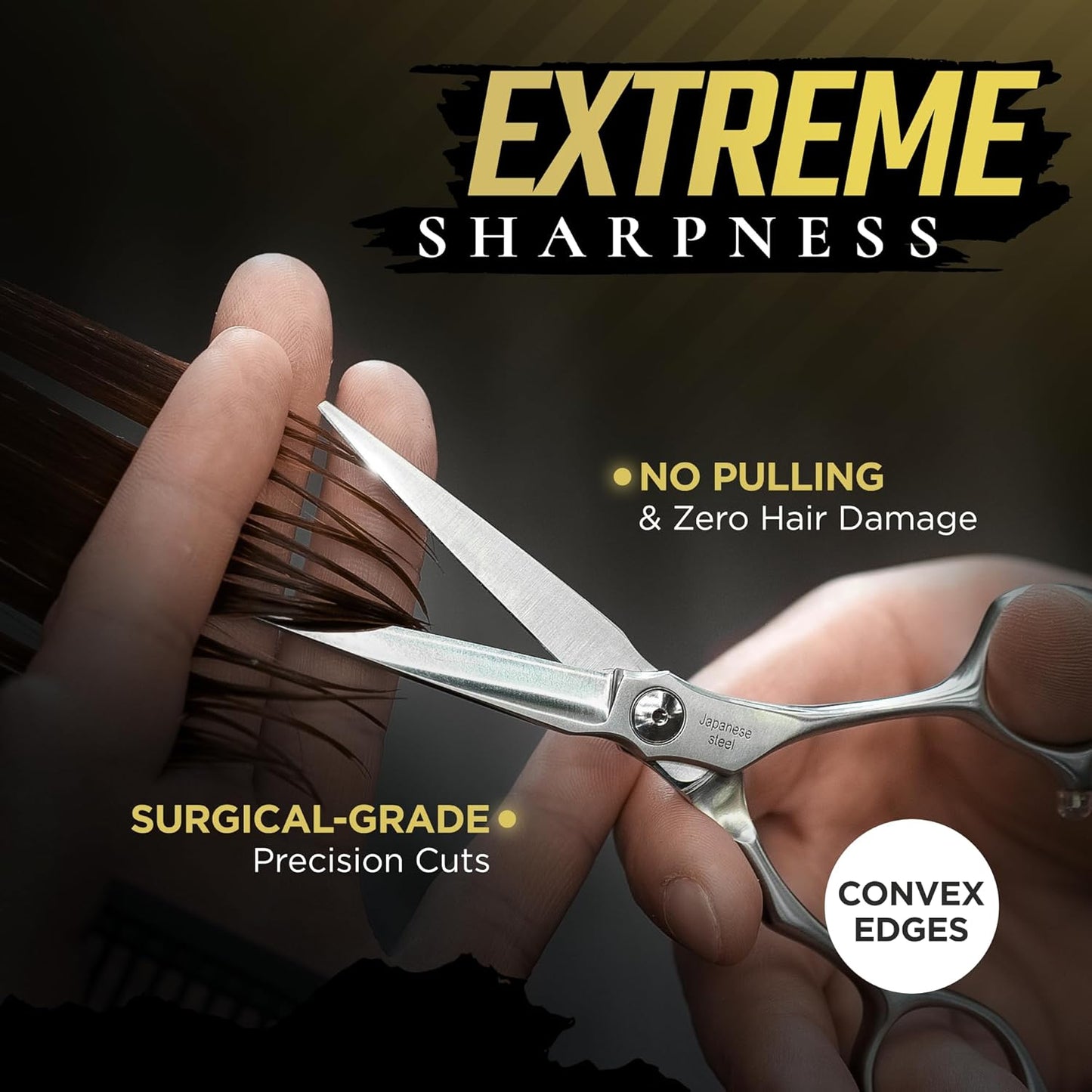 Fagaci Professional Hair Cutting Scissors 5.5” Japanese Steel for Ultra-Precise Cuts, Razor Sharp Blades Hair Scissors for Women & Men, Extreme Durability Hair Shears, Hair Cutting Barber Scissors