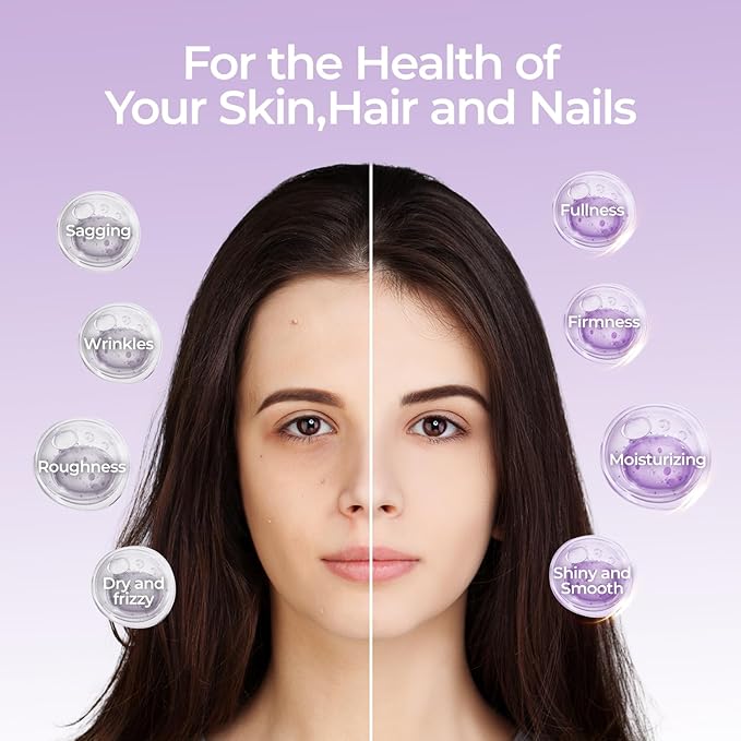 OxyEnergy Collagen Peptides Capsules for Women, 1100mg Hydrolyzed Collagen Tripeptides(Types I) Supplements with Biotin and Vitamin C, 180 Collagen Pills to Promotes Hair, Nail, Skin, 2 Months Supply