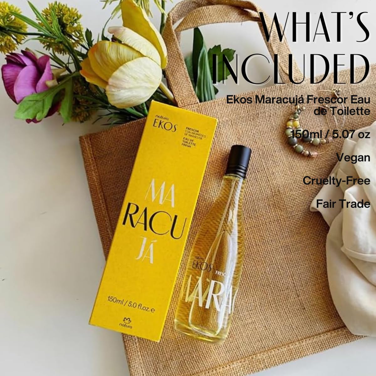 Natura Ekos Body Mist Maracujá - Frescor Eau de Toilette For Women - Long Lasting Fragrance Notes of Passion Fruit, Musk & Sandalwood - Tropical Citrus & Woodsy Women’s Perfume 150 ml