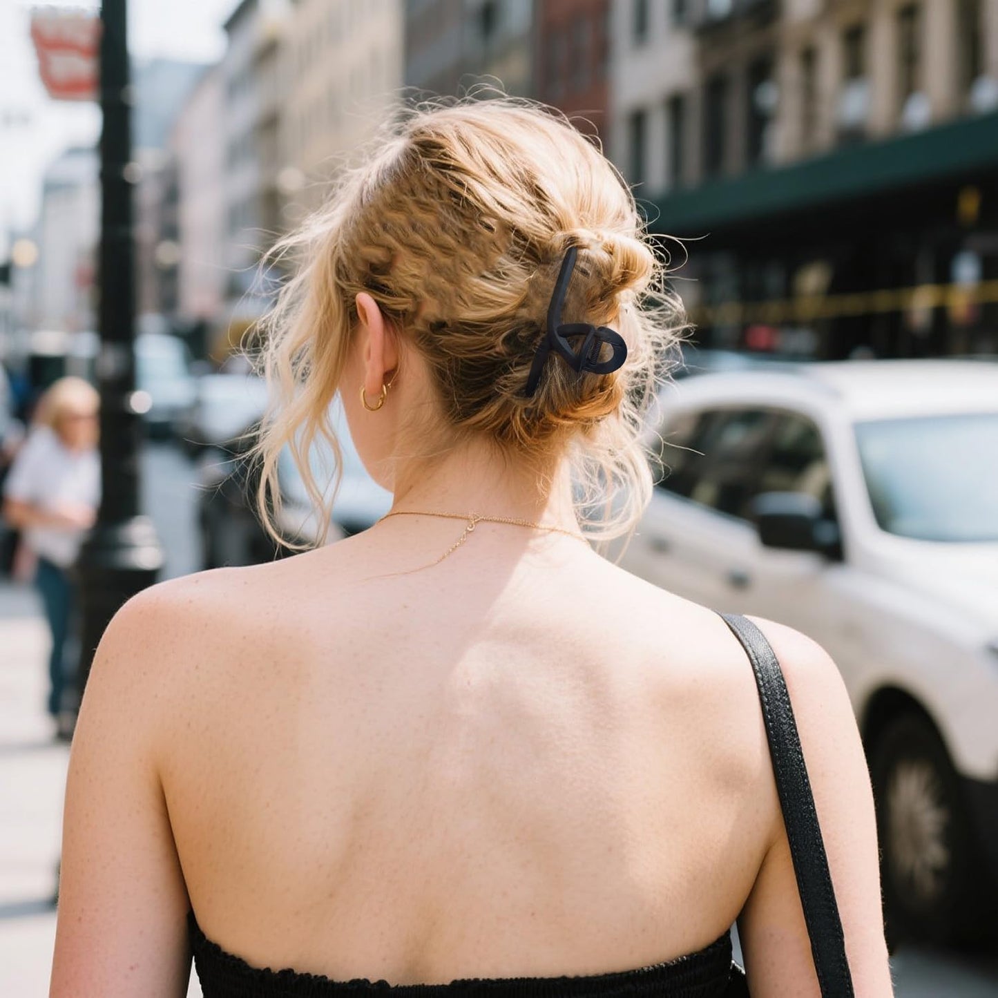 4.3 Inch Hair Claw Clips Large 4 Inch No Slip Big Black Matte Jaw Clip for Thin Fine and Medium Thick Hair Women, 4 Pack