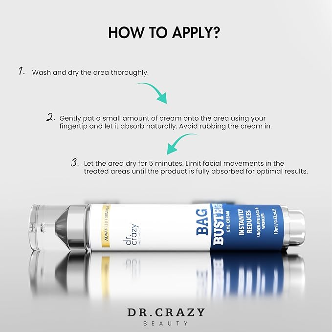 Instant Under Eye Bag Remover – Anti-Aging Under Eye Cream for Dark Circles and Puffiness - Rapid Eye & Face Lift – No Flakes or Residue – 10ml