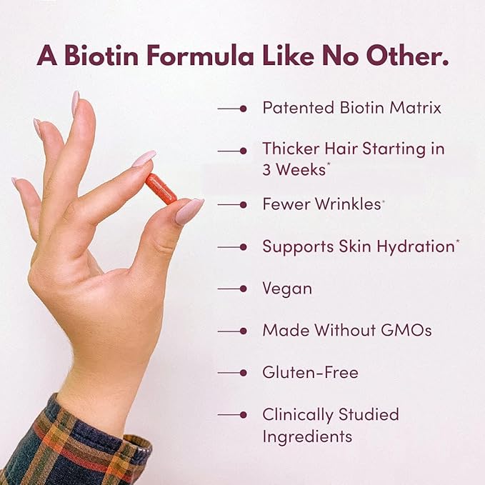 Purity Products MyBiotin ProClinical – Thicker Hair Starting in 3 Weeks & Fights Wrinkles - MB40X Patented Biotin Matrix w/Astaxanthin - 40X More Soluble vs Ordinary Biotin 90 Count