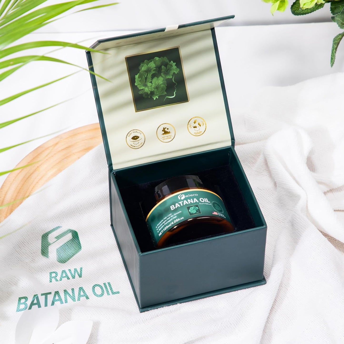 Raw Batana Oil for Hair Growth 4.05 oz - Pure Organic Treatment from Honduras by Dr. Sebi for Thicker, Stronger Hair and Hair Loss Prevention for All Hair Types and Beard Growth by Felero